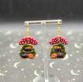 Mushroom bookshelf earrings